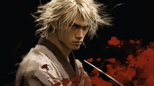 Samurai with blonde hair