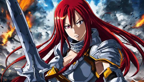 Erza Scarlet in kampf haltung