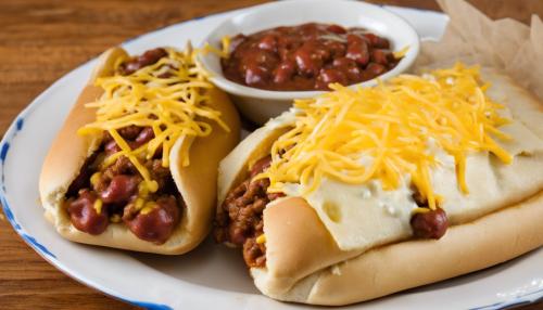 a plate of chilidogs with extra cheese