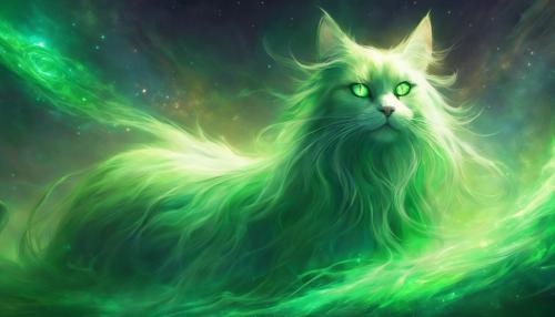 Demonic small longhair green eye cat