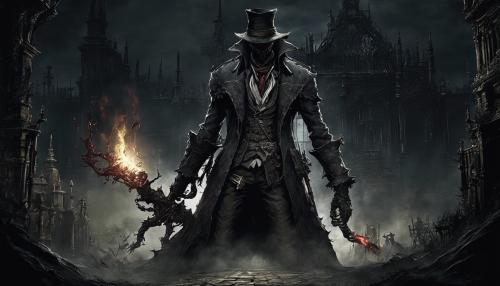 Bloodborne boss, extremely detailed, with dark atmosphere 