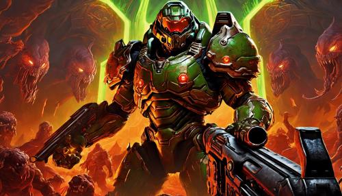 DOOM Eternal, ultra detailed, with lots of monsters