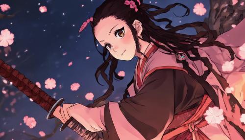 demon slayer, nezuko, cute picture, , kawaii, fantasy