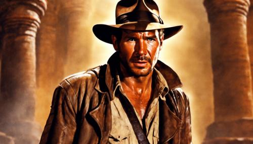 Indiana jones as a cowboy, in the temple of doom, hyper realistic, fantasy, saving people