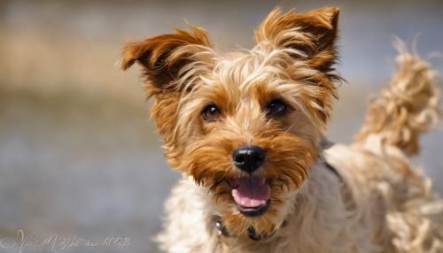 dog, orange blond, small, brown eyes, terrier, curly hair