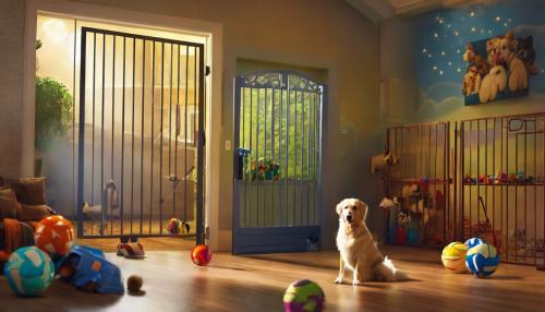 dogs, indoor, gate, toys, fantasy