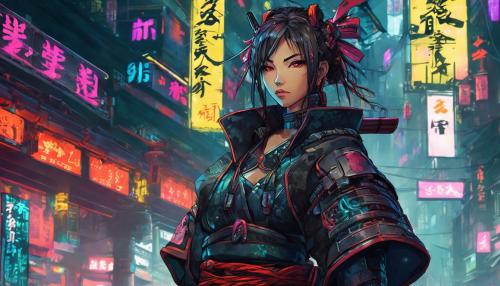 Cyberpunk female samurai