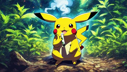 Pikachu smoking a joint 420