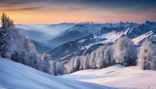 snowy mountains in france