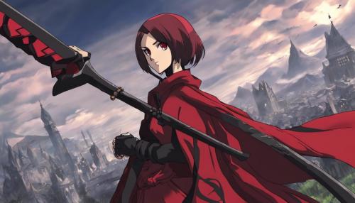 Ruby rose with scythe wepon anime