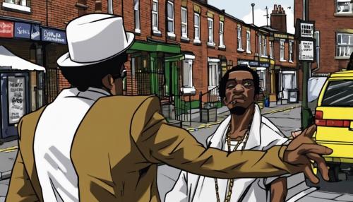 Pimp named slickback from the boondocks slapping a crackhead in the streets of liverpool