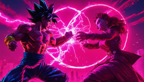 Goku battling scarlet witch 