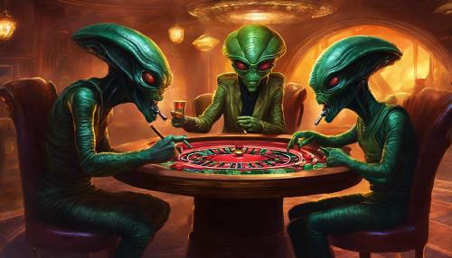 Aliens smoking cigars and playing roulette