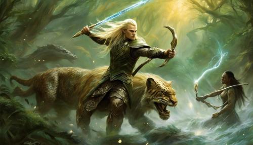 Legolas battling the predator