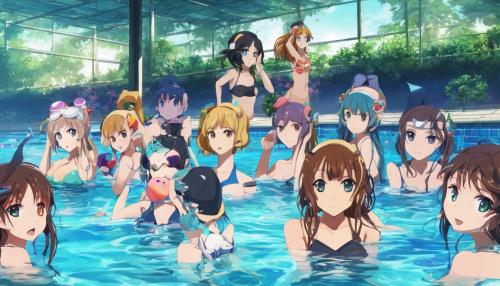 anime 10 girls in pool