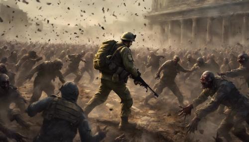 One soldier fighting thousands of zombies 