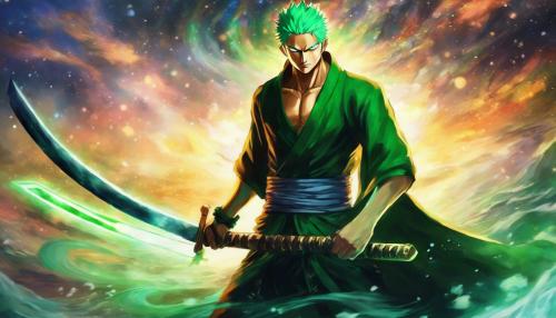 Zoro from one piece using three sword style