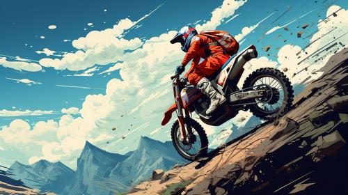 Dirtbike on hill