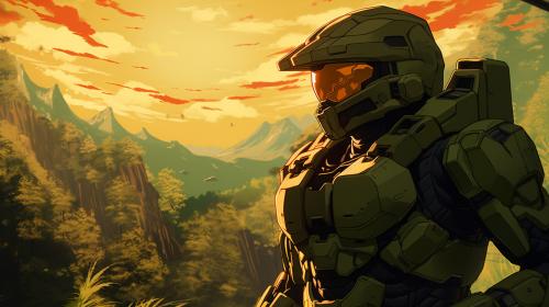 Master chief as anime