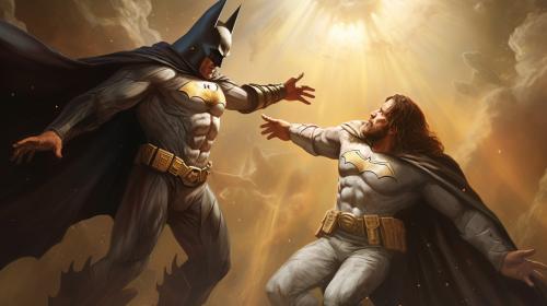 Batman fighting against Jesus 