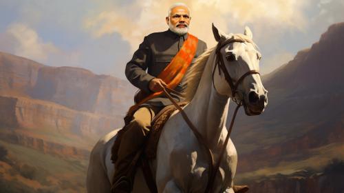 narendra modi on horse