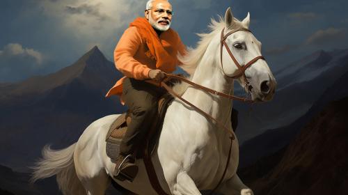 narendra modi on horse