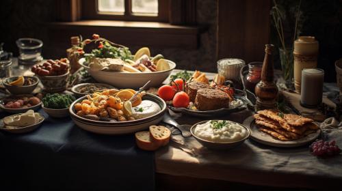 Delicious food on a wonderful table