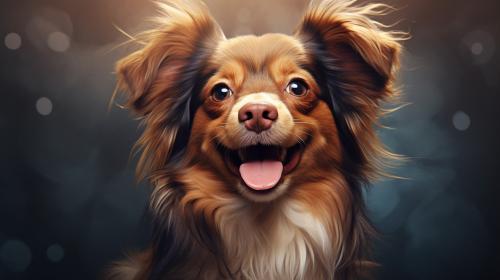 a cute dog  smiling 
