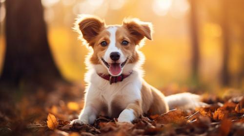 a cute dog  smiling 
