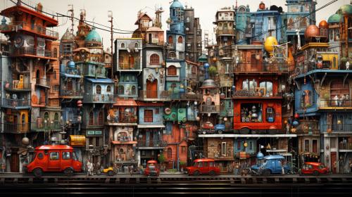 A massive city where everything is made of food, extremely detailed and very colorful