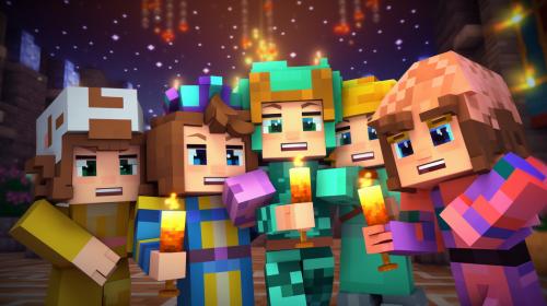 Minecraft skins having a party
