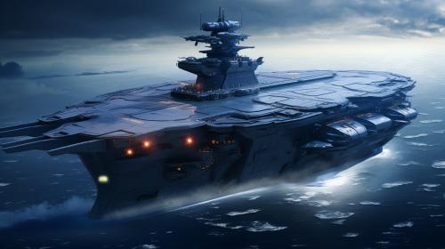 Space ship that is a navy carrier
