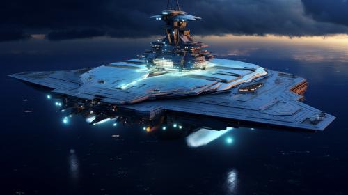 Space ship that is a navy carrier
