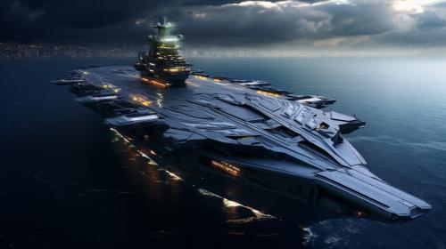 Space ship that is a navy carrier
