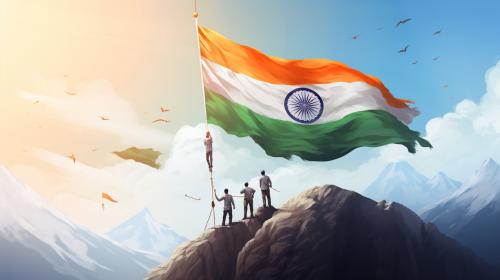 Indian Republic day wishes with Indian flag hoisting 