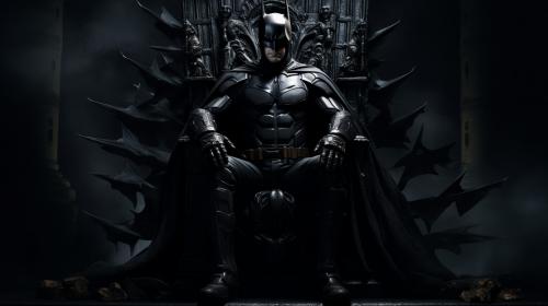 dark knight sitting on  the throne


