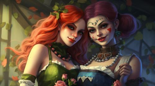 Harley quinn and poison ivy
