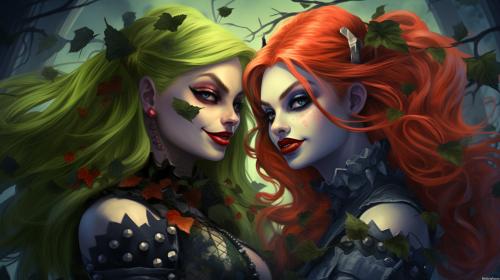 Harley quinn and poison ivy
