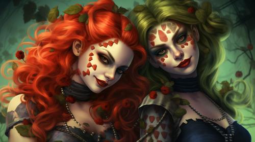 Harley quinn and poison ivy
