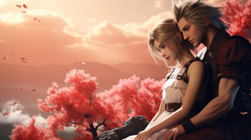 cloud and aerith wallpaper