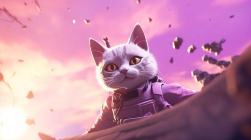 fortnite skins backflipping over a cat being shot at them

