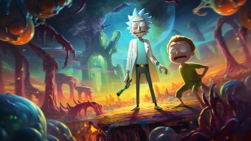 Rick and morty in space 4k