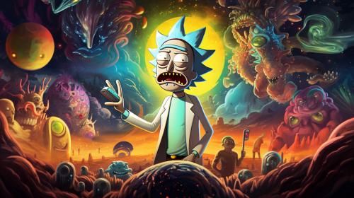 Rick and morty in space 4k