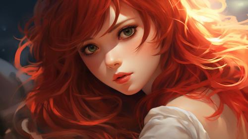 red hair anime girl
