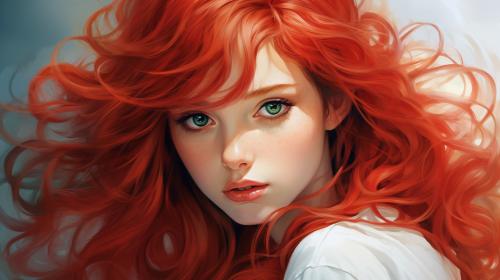 red hair anime girl
