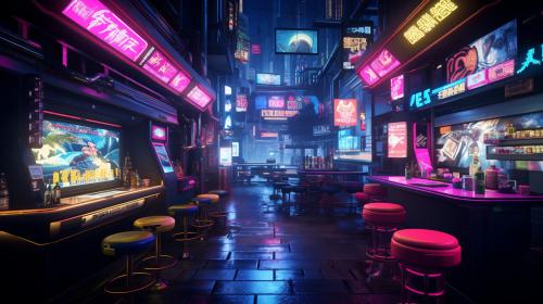 Dragon city hall and Oates of Cyberpunk 2077 in bar japan wacky race
