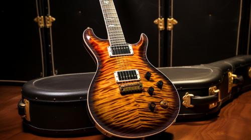 PRS private stock custom electric guitar, flamed maple top, very beautiful, highly detailed