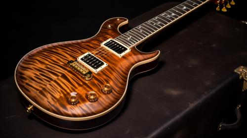 PRS private stock custom electric guitar, flamed maple top, very beautiful, highly detailed