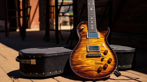 PRS private stock custom electric guitar, flamed maple top, very beautiful, highly detailed