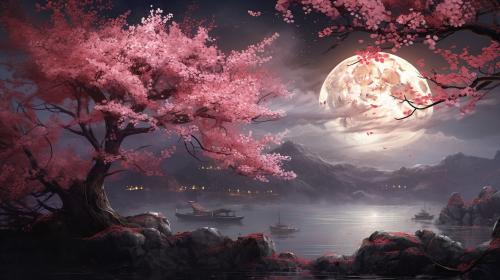 Sakura in the moonlight